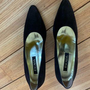 Escada Chocolate Brown Suede Heels size 7.5